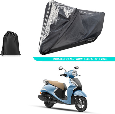 GOSHIV-car and bike accessories Two Wheeler Cover for Yamaha(Fascino 125 FI, Grey)