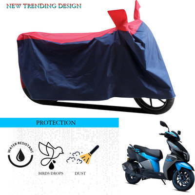 ANTHUB Waterproof Two Wheeler Cover for TVS(NTORQ, Black, Red)