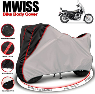 Mwiss Waterproof Two Wheeler Cover for Bajaj(Avenger 220 street, Silver, Black)