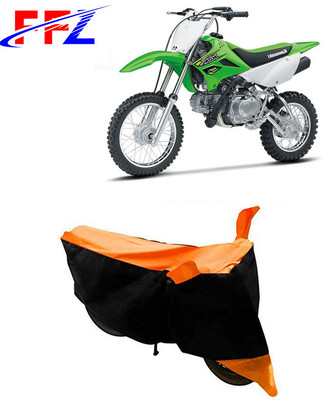 FFZ Waterproof Two Wheeler Cover for Kawasaki(KLX 110, Black, Orange)
