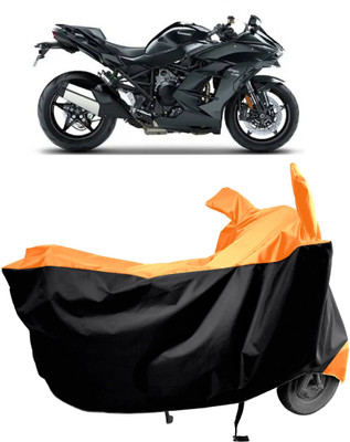 Amexride Two Wheeler Cover for Kawasaki(Ninja H2 SX BS6, Black)