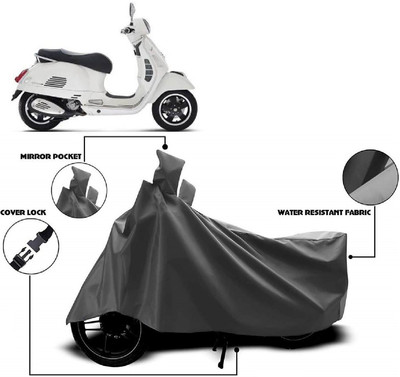 MMSSTAR Waterproof Two Wheeler Cover for Vespa(GTS Super 125, Grey)