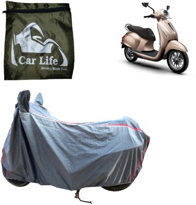 Car Life Two Wheeler Cover for Bajaj(Chetak, Silver)