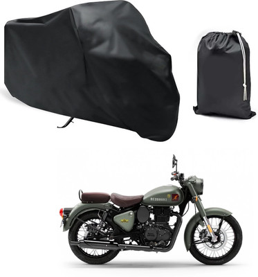 PAGORA Waterproof Two Wheeler Cover for Royal Enfield(Classic 350 Signals, Black)