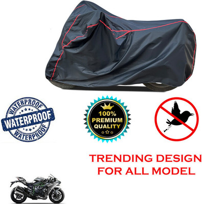 THE REAL ARV Waterproof Two Wheeler Cover for Kawasaki(Ninja H2, Black)