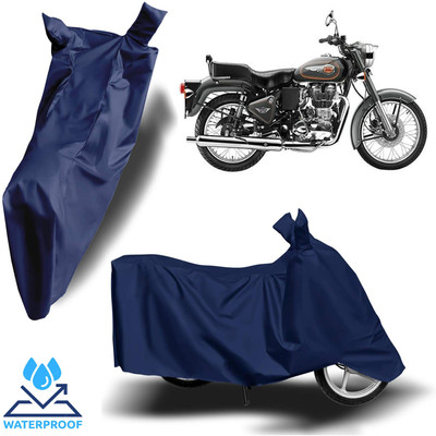 ROYAL AUTO MART Waterproof Two Wheeler Cover for Royal Enfield(Bullet 350, Blue)