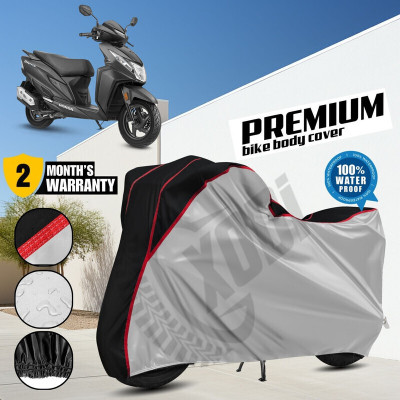 xodi Waterproof Two Wheeler Cover for Honda(Dio, Silver, Black)