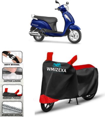 WMIZEXA Two Wheeler Cover for Suzuki(Access, Red, Black)