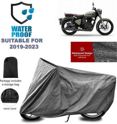 PAGORA Waterproof Two Wheeler Cover for Royal Enfield(Classic 350 Signals, Grey)