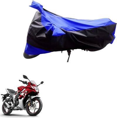 Mdstar Waterproof Two Wheeler Cover for Suzuki(Gixxer, Black, Blue)