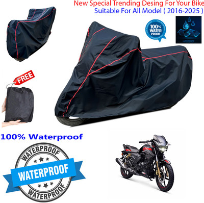 OliverX Waterproof Two Wheeler Cover for TVS(Apache, Black)