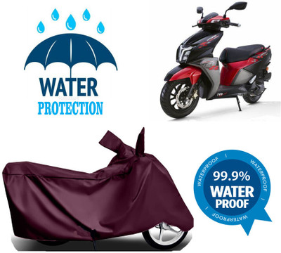Mdstar Waterproof Two Wheeler Cover for TVS(Ntorq 125, Maroon)