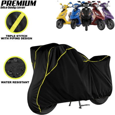 kerwa Waterproof Two Wheeler Cover for TVS(Pep Plus, Black, Yellow)