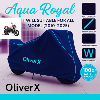 OliverX Waterproof Two Wheeler Cover for TVS(Apache RTR 160, Blue, Red)