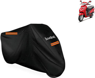 Juvdoxj Waterproof Two Wheeler Cover for Hero(Duet LX 110CC BS6, Black)