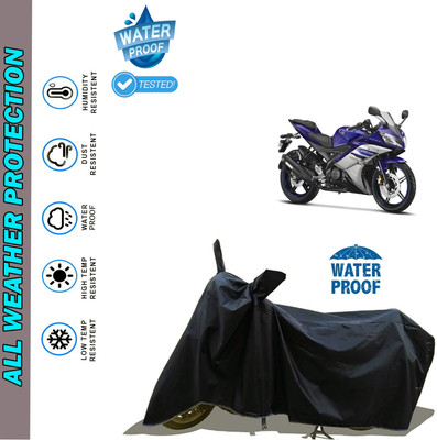 AutoGalaxy Waterproof Two Wheeler Cover for Yamaha(YZF-R15 V2, Black)