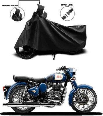 AASHTIK MART Two Wheeler Cover for Royal Enfield(Bullet 350, Black)
