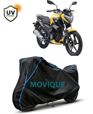 MOVIQUE Waterproof Two Wheeler Cover for TVS(Raider, Black, Blue)