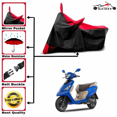 KEDIT Two Wheeler Cover for TVS(Scooty Zest 110, Red, Black)