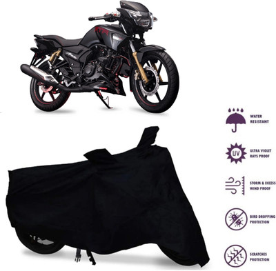 WMIZEXA Waterproof Two Wheeler Cover for Universal For Bike(Apache RTR 180, Black)