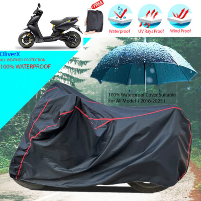 OliverX Waterproof Two Wheeler Cover for Ather(450 X, Black)