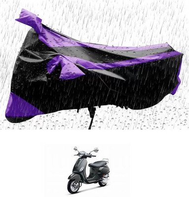RONISH Waterproof Two Wheeler Cover for Piaggio(Vespa VXL, Purple, Black)