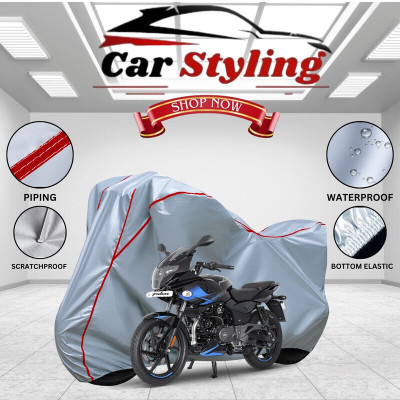 OliverX Waterproof Two Wheeler Cover for Bajaj(Pulsar 220F, Silver, Red)