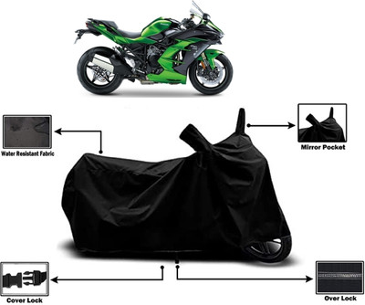 Amexride Two Wheeler Cover for Kawasaki(Ninja H2 SX, Black)