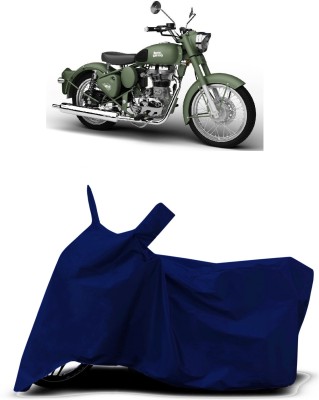 VESMEI Two Wheeler Cover for Royal Enfield(Battle Green, Blue)