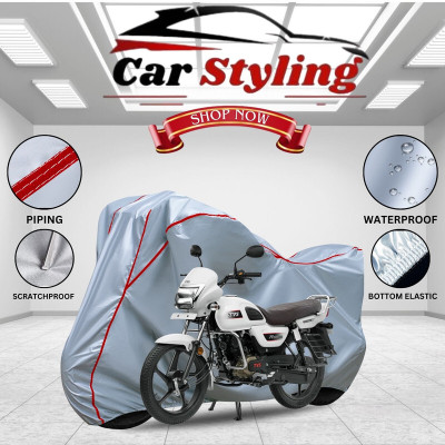 Car Styling Waterproof Two Wheeler Cover for TVS(Radeon, Silver, Red)