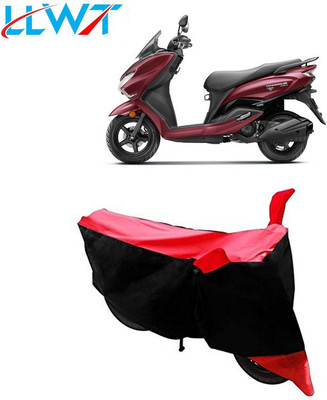 KPIND Waterproof Two Wheeler Cover for Suzuki(Burgman Street 125, Black, Red)