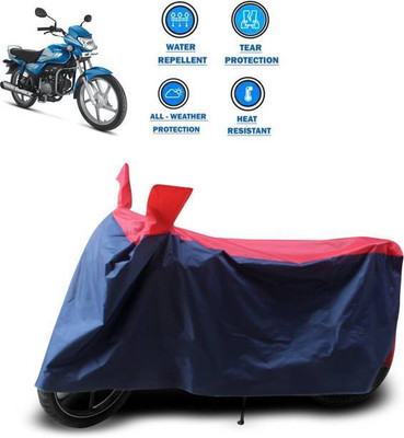 LIFE TO HUB Two Wheeler Cover for Hero(HF Deluxe BS6, Red, Black)