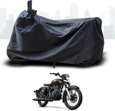 ANTHUB Waterproof Two Wheeler Cover for Royal Enfield(Classic 500, Black)