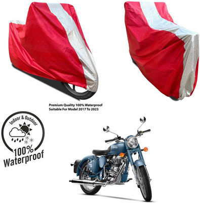 AUTOCAD Waterproof Two Wheeler Cover for Yamaha(Aerox 155 Maxi, Silver, Red)