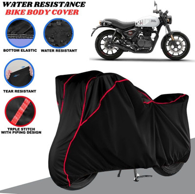 SRP PRODUCT Waterproof Two Wheeler Cover for Royal Enfield(Hunter 350, Black, Red)