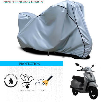 ANTHUB Waterproof Two Wheeler Cover for Bajaj(Chetak, Silver)