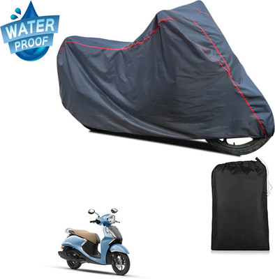 GOSHIV-car and bike accessories Waterproof Two Wheeler Cover for Yamaha(Fascino 125 BS6, Grey)