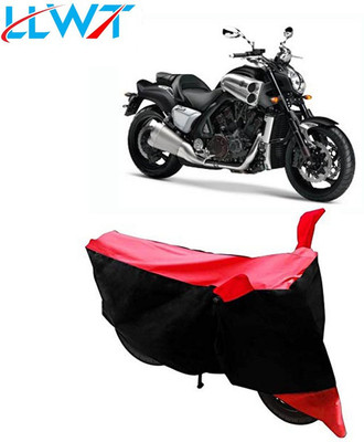 KPIND Waterproof Two Wheeler Cover for Yamaha(VMAX, Black, Red)