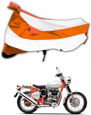 Ascension Two Wheeler Cover for Royal Enfield(Bullet Trials 350, Orange, White)