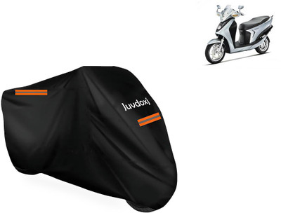 Juvdoxj Waterproof Two Wheeler Cover for Hero(Leap Hybrid SES BS6, Black)