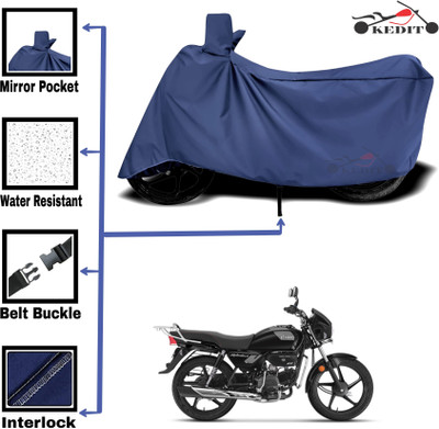 KEDIT Two Wheeler Cover for Hero(Splendor Plus, Blue)