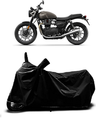 Mdstar Waterproof Two Wheeler Cover for Triumph(Street Twin BS6, Black)