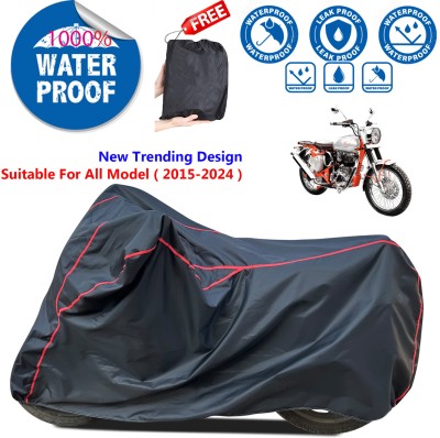 AutoGalaxy Waterproof Two Wheeler Cover for Royal Enfield(Bullet Trials 350, Black)