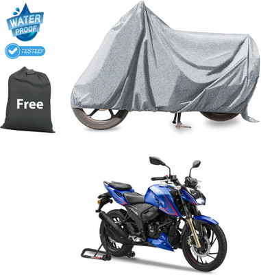 CODOKI Waterproof Two Wheeler Cover for TVS(Apache RTR 200 4V, Silver)