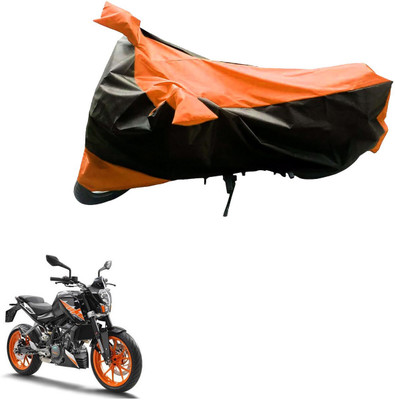 Mdstar Waterproof Two Wheeler Cover for KTM(Duke 200, Black, Orange)
