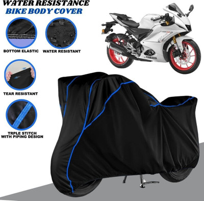 SRP PRODUCT Waterproof Two Wheeler Cover for Yamaha(R15 V3, Black, Blue)