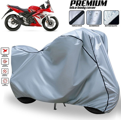 xodi Waterproof Two Wheeler Cover for Yamaha(R15S, Silver, Black)