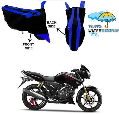 Ascension Two Wheeler Cover for TVS(Apache RTR 180, Black, Blue)