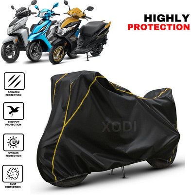 xodi Waterproof Two Wheeler Cover for Honda(Dio, Black, Yellow)