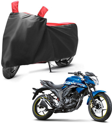 sowelar Waterproof Two Wheeler Cover for Suzuki(Gixxer, Black, Red)